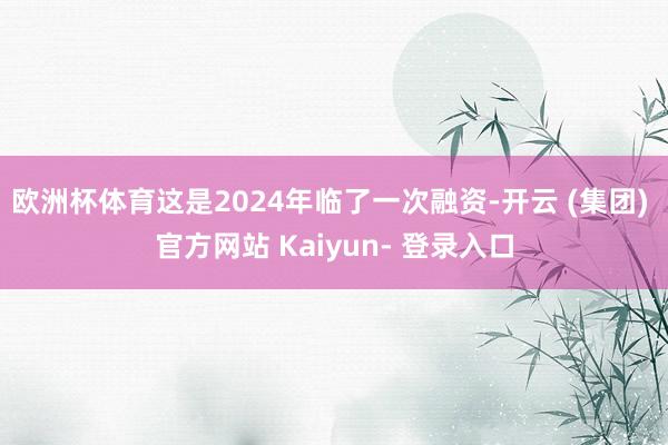 欧洲杯体育这是2024年临了一次融资-开云 (集团) 官方网站 Kaiyun- 登录入口